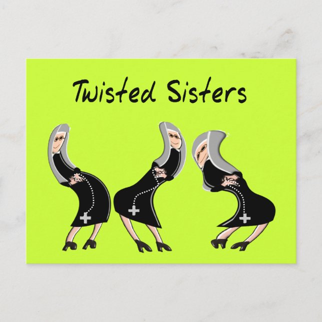 Carte Postale Cadeaux de la religieuse catholique "Soeurs tordue (Devant)