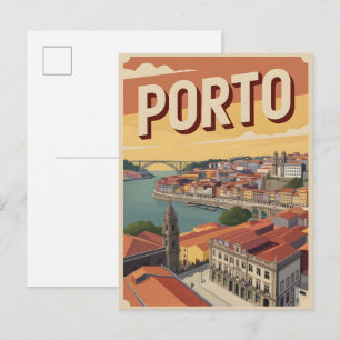 Carte Postale Cadeaux de la ville rétro de Porto Portugal voyage