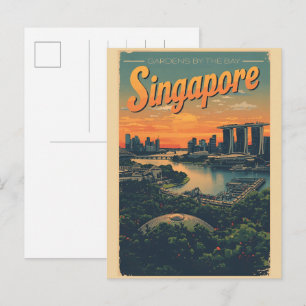 Carte Postale Cadeaux de marina vintage par gratte-ciel de sable