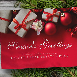 Carte Postale Cadeaux de Noël en rouge   BONNES FÊTES