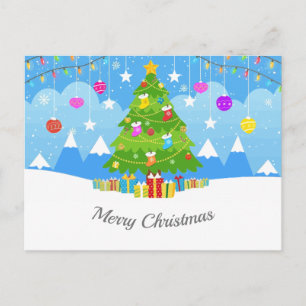 Carte Postale Cadeaux de Noël vintage minimalistes décoration sa