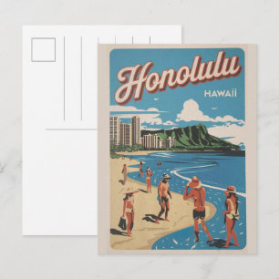 Carte Postale Cadeaux de plage tropicale d'Honolulu, Hawaï