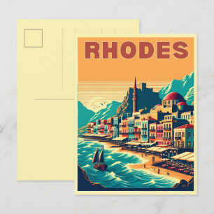 Carte Postale Cadeaux de vacances à Rhodes City - Grèce