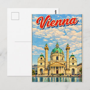 Carte Postale Cadeaux de ville de Vienne illustrés Autriche 