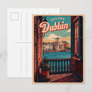 Carte Postale Cadeaux de voyage de la ville de Dublin vintage, R
