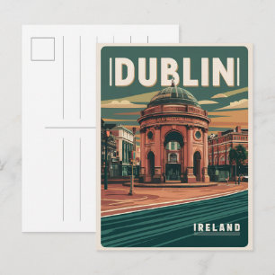 Carte Postale Cadeaux de voyage de la ville de Dublin vintage, R