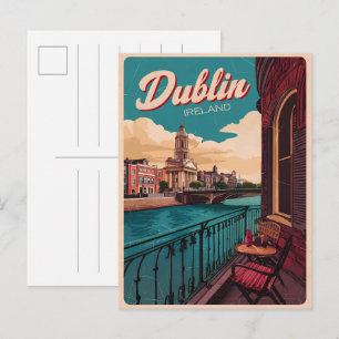 Carte Postale Cadeaux de voyage de la ville vintage de Dublin, R