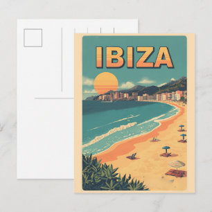 Carte Postale cadeaux de voyage vintage espagne IBIZA îles Baléa