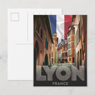 Carte Postale Cadeaux de voyage vintage LYON ville française Rhô