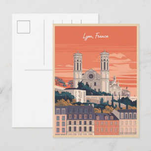 Carte Postale Cadeaux de voyage vintage LYON ville française Rhô