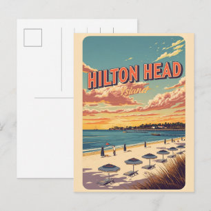 Carte Postale Cadeaux de voyage vintage phare de l'île de Hilton