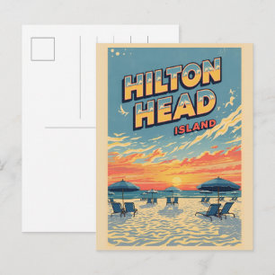 Carte Postale Cadeaux de voyage vintage phare de l'île de Hilton