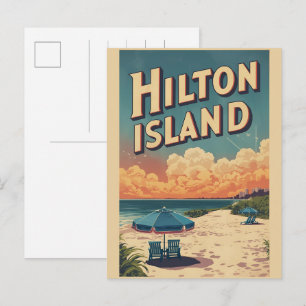 Carte Postale Cadeaux de voyage vintage phare de l'île de Hilton