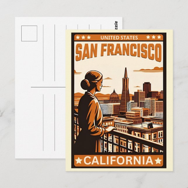 Carte Postale Cadeaux de vue sur balcon de San Francisco, CA de  (Devant / Derrière)