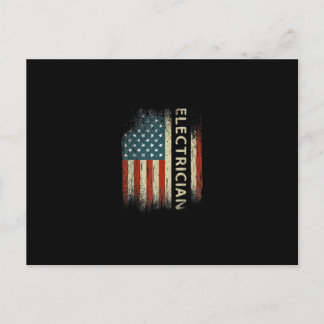 Carte Postale Cadeaux d'électricien patriotique américain drapea
