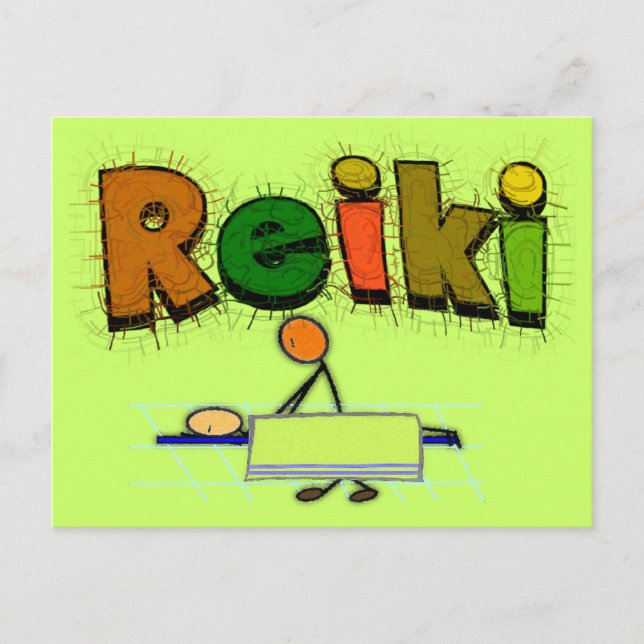 Carte Postale Cadeaux Design Personnages en allumettes Reiki (Devant)