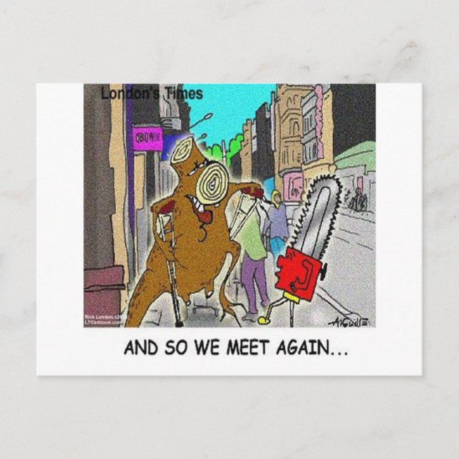 Carte Postale Cadeaux drôles de dessin animé Rick London embrass (Devant)