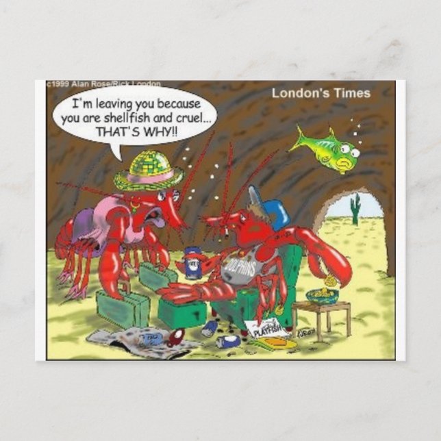 Carte Postale Cadeaux drôles de divorce de poissons T-shirts pou (Devant)