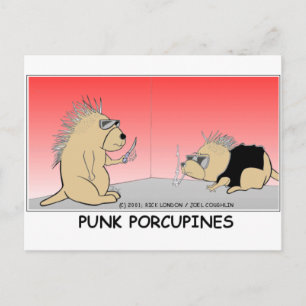 Carte Postale Cadeaux drôles de porc-épics punk T-shirts et obje
