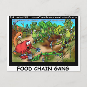 Carte Postale Cadeaux Drôles Gang de la Chaîne Alimentaire T-shi
