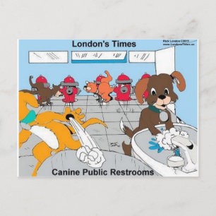 Carte Postale Cadeaux Drôles Toilettes Publiques Chiens T-Shirts