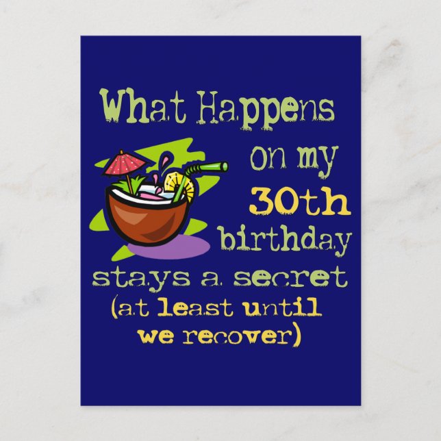 Carte Postale Cadeaux du 30e anniversaire (Devant)