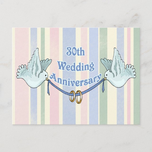 Carte Postale Cadeaux du 30e anniversaire du Mariage (Devant)