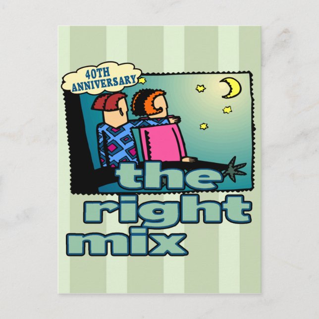 Carte Postale Cadeaux du 40e anniversaire du Mariage (Devant)