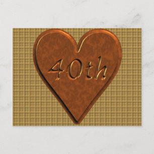 Carte Postale Cadeaux du 40e anniversaire du Mariage