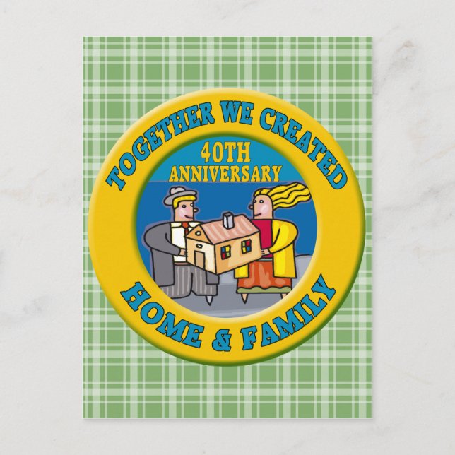 Carte Postale Cadeaux du 40e anniversaire du Mariage (Devant)