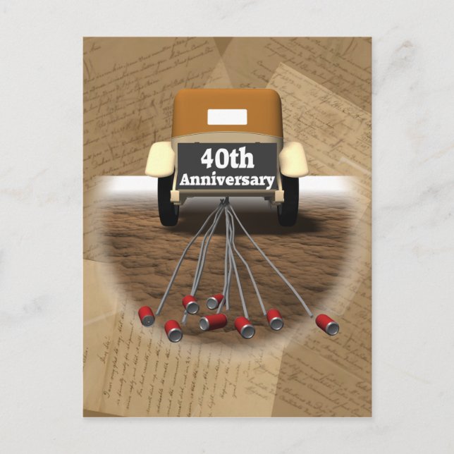 Carte Postale Cadeaux du 40e anniversaire du Mariage (Devant)