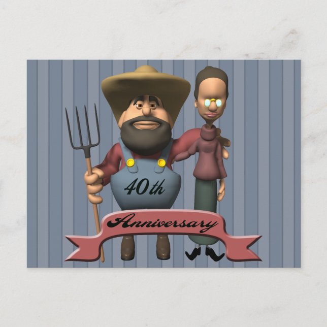 Carte Postale Cadeaux du 40e anniversaire du Mariage (Devant)