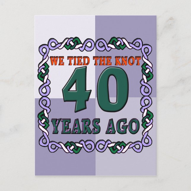 Carte Postale Cadeaux du 40e anniversaire du Mariage (Devant)