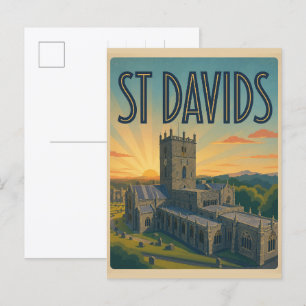 Carte Postale Cadeaux et souvenirs vintage de St Davids, Pays de