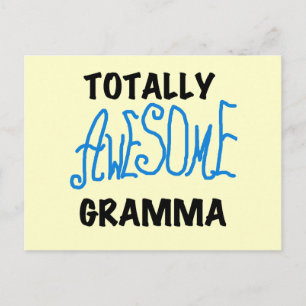 Carte Postale Cadeaux Gramma bleu totalement génial