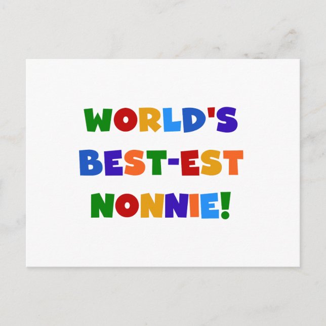 Carte Postale Cadeaux Meilleure Nonnie Couleurs Vives du Monde (Devant)