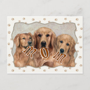 Carte Postale Cadeaux MOM Golden Retriever