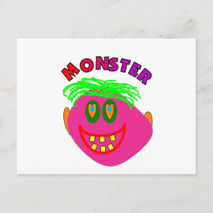 Carte Postale Cadeaux Monster Kids "Adorable Pink Monster Art"