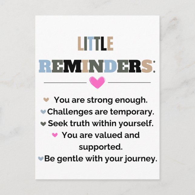 Carte Postale Cadeaux Motivationnels Inspirants Petits Rappels (Devant)