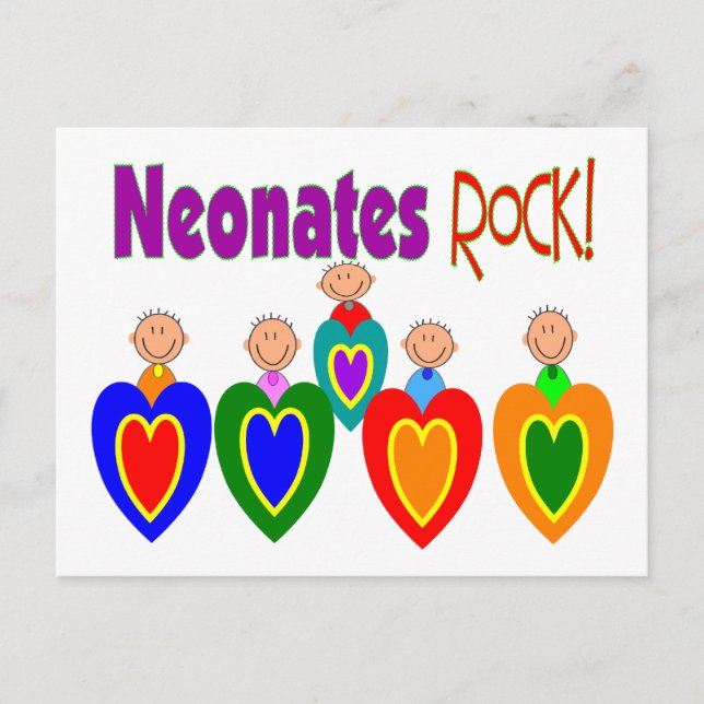 Carte Postale Cadeaux néonataux d'infirmières "Neonates ROCK!" (Devant)