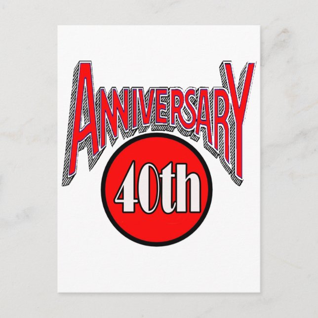 Carte Postale Cadeaux pour les 40 ans de mariage (Devant)