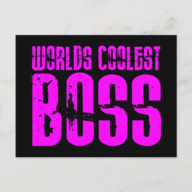 Carte Postale Cadeaux roses cool pour boss : Worlds Coolest Boss (Devant)