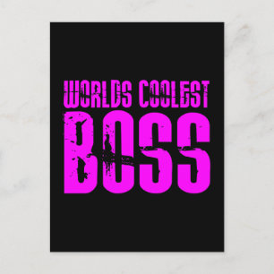 Carte Postale Cadeaux roses cool pour boss : Worlds Coolest Boss