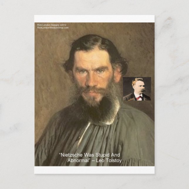 Carte Postale Cadeaux T-shirts etc. Citation de Tolstoï "Nietzsc (Devant)