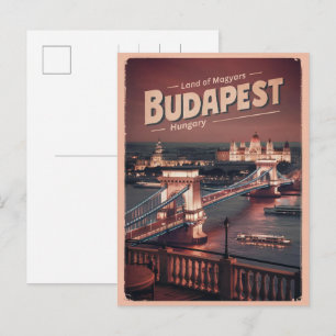 Carte Postale cadeaux vintage pont de la liberté budapest hongri