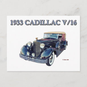 CARTE POSTALE CADILLAC 1933 V/16