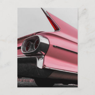 Carte Postale Cadillac rose classique