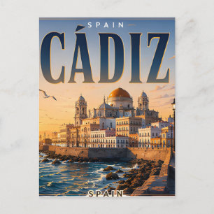 Carte Postale 🌊 Cadix Style de Ville Côtière Moderne 🌊