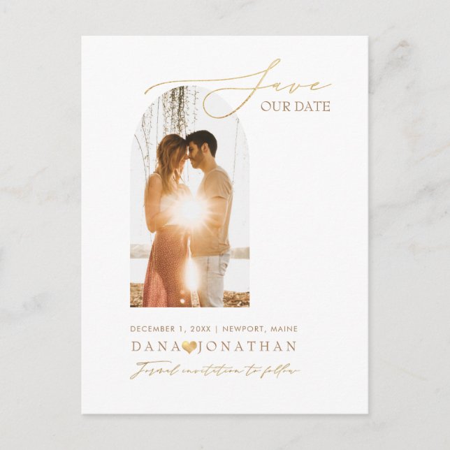 Carte Postale Cadre à arc DIY couleur PixDezines Save The Date (Devant)