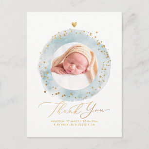 Carte Postale Cadre d'aquarelle de Merci de Baby shower PixDezin